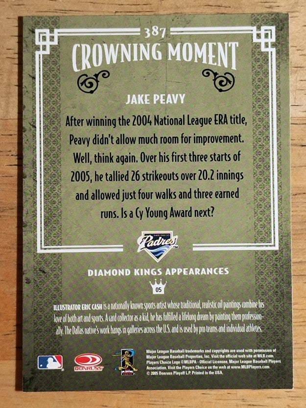 2005 Diamond Kings #387 Jake Peavy