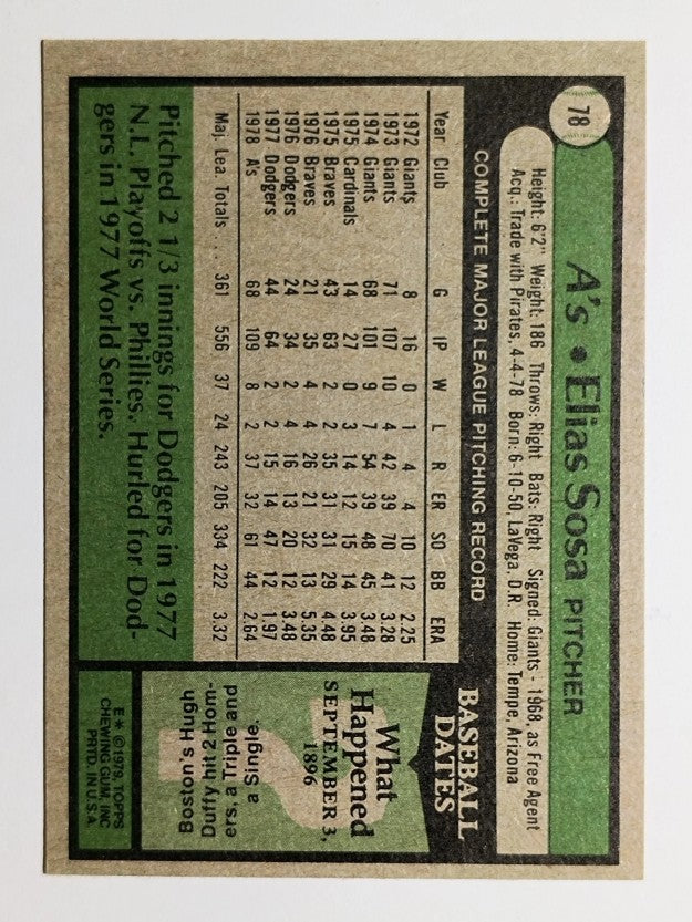 1979 Topps #78 Elias Sosa (NM)