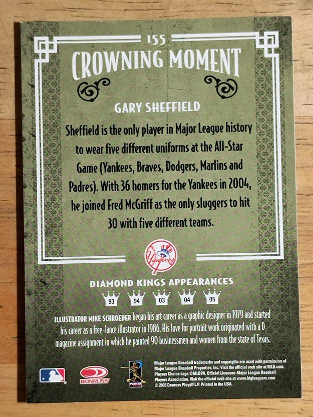 2005 Diamond Kings #155 Gary Sheffield
