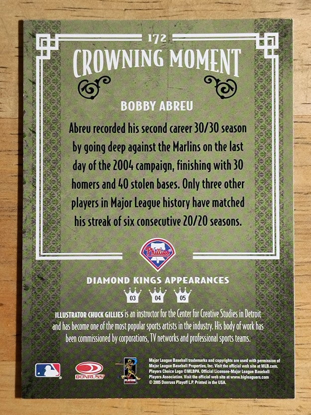2005 Diamond Kings #172 Bobby Abreu