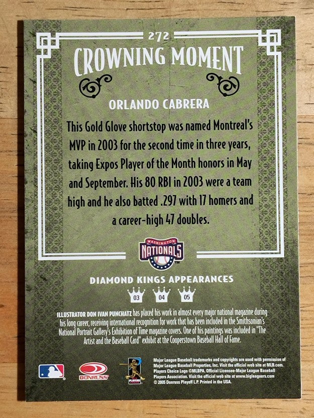 2005 Diamond Kings #272 Orlando Cabrera Expos