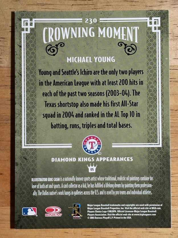 2005 Diamond Kings B/W #230 Michael Young