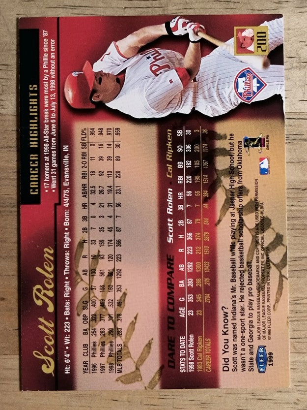 1999 Ultra #200 Scott Rolen