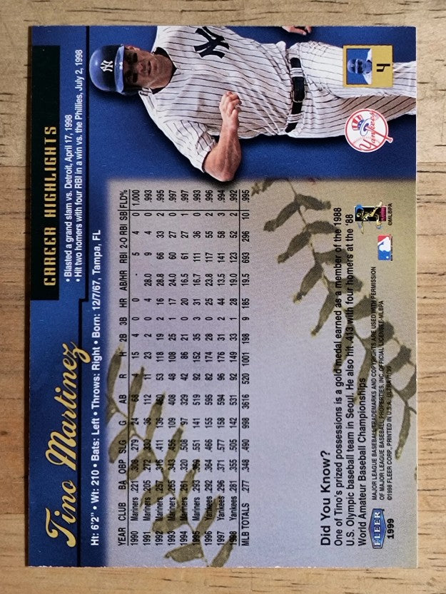 1999 Ultra #4 Tino Martinez