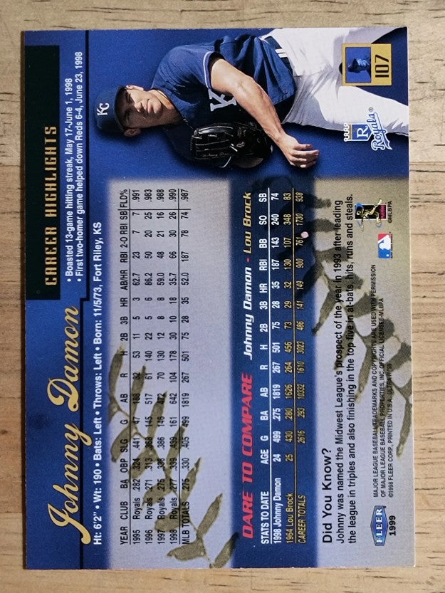1999 Ultra #107 Johnny Damon