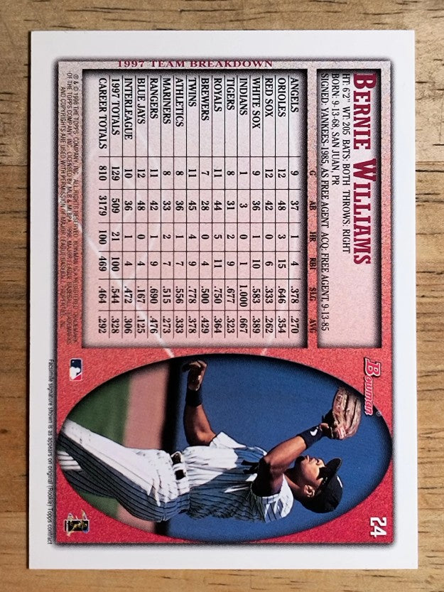 1998 Bowman #24 Bernie Williams