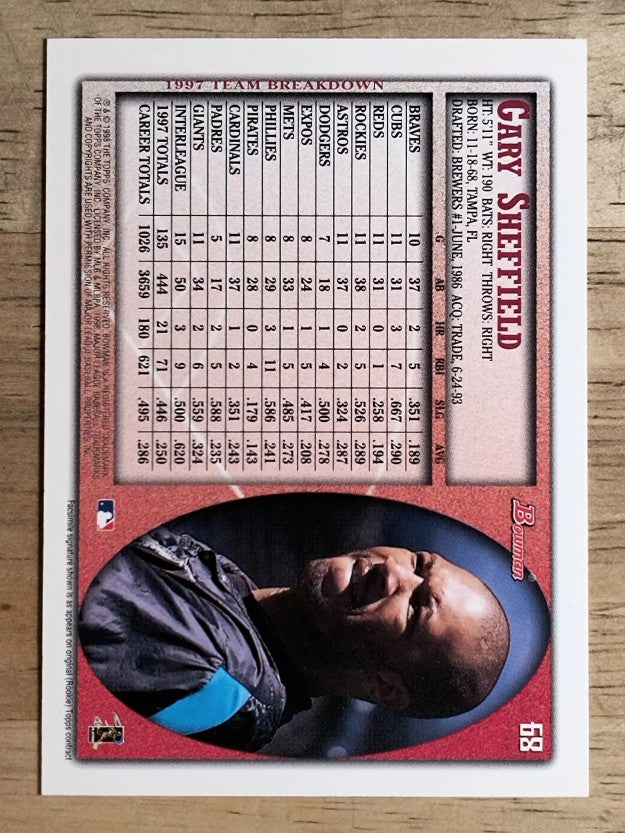 1998 Bowman #68 Gary Sheffield