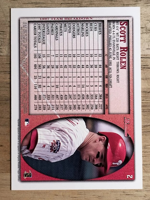 1998 Bowman #2 Scott Rolen