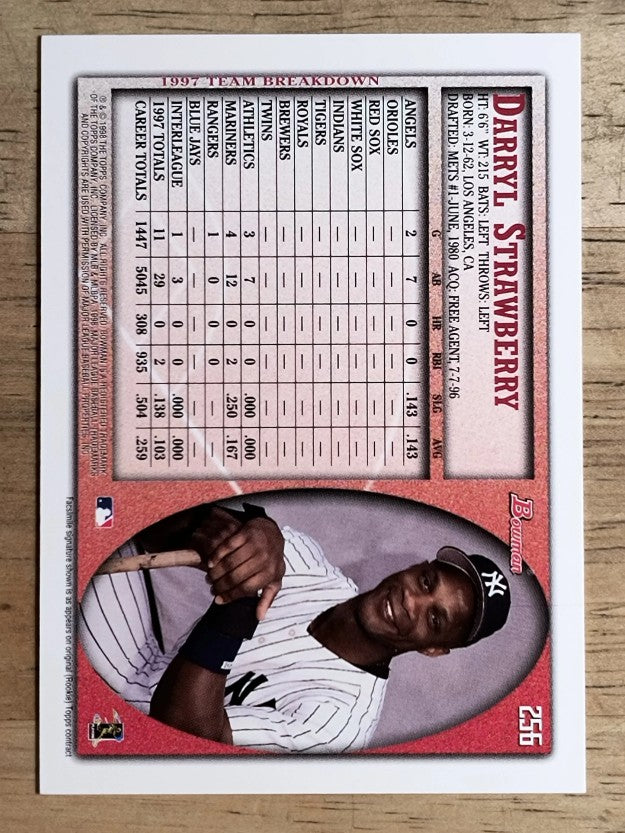 1998 Bowman #256 Darryl Strawberry