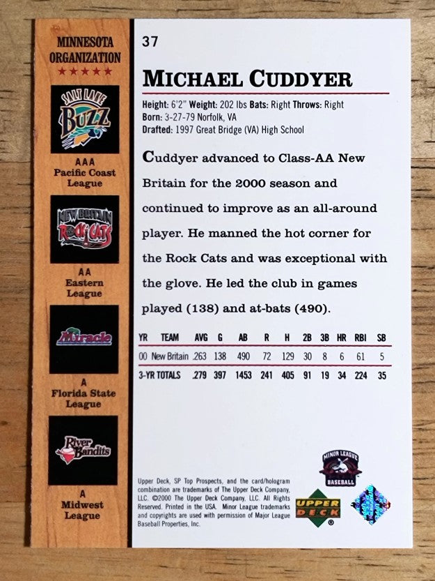 2001 SP Top Prospects #37 Michael Cuddyer