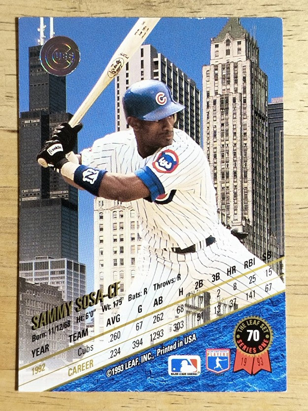 1993 Leaf #70 Sammy Sosa