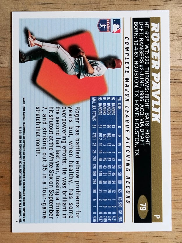 1996 Topps #79 Roger Pavlik