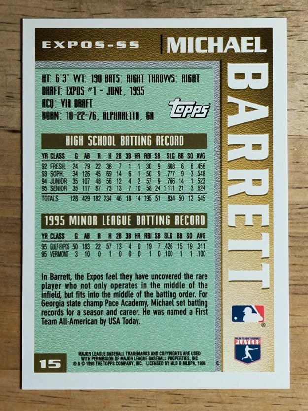 1996 Topps #15 Michael Barrett
