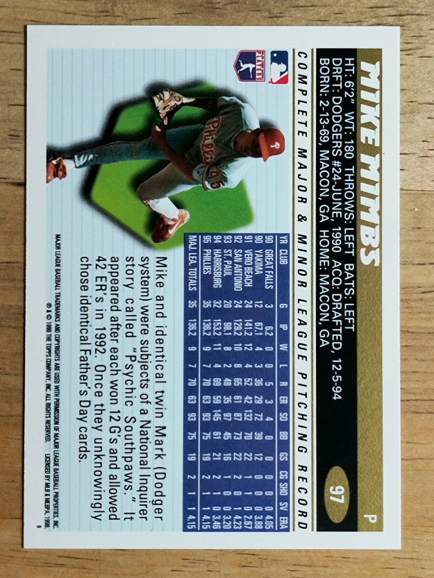 1996 Topps #97 Mike Mimbs