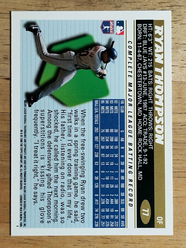1996 Topps #77 Ryan Thompson