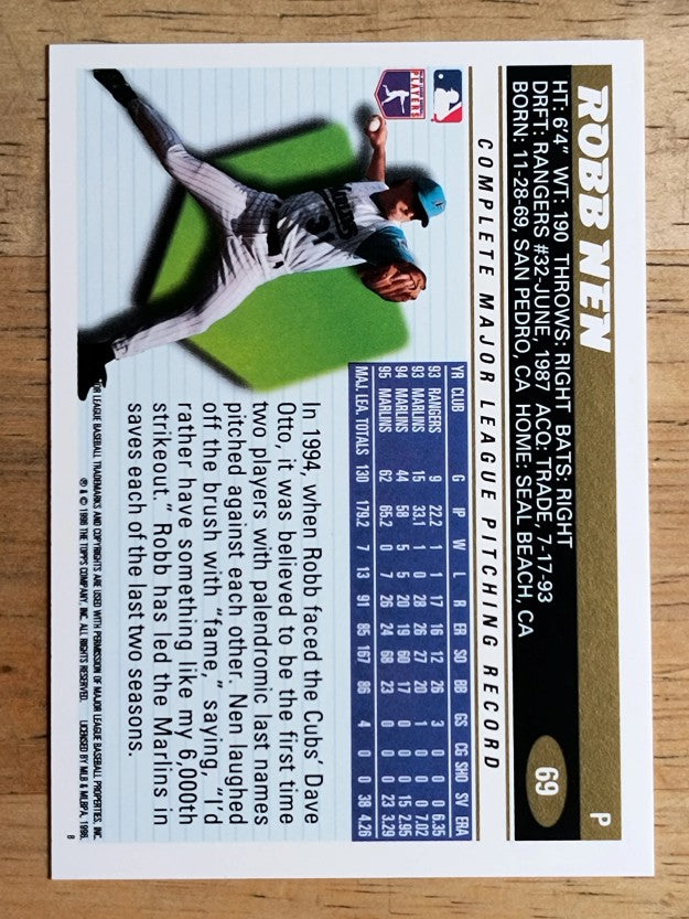 1996 Topps #69 Robb Nen