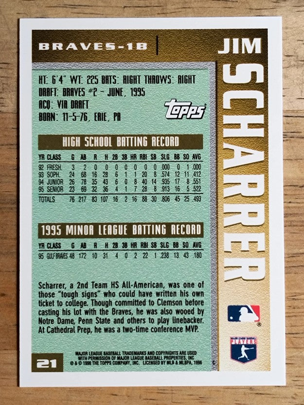 1996 Topps #21 Jim Scharrer