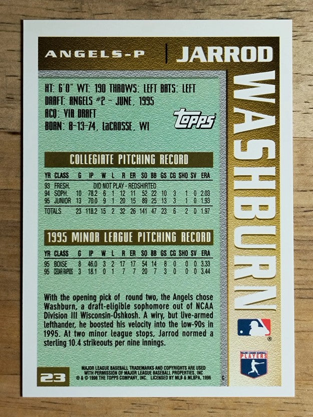 1996 Topps #23 Jarrod Washburn RC