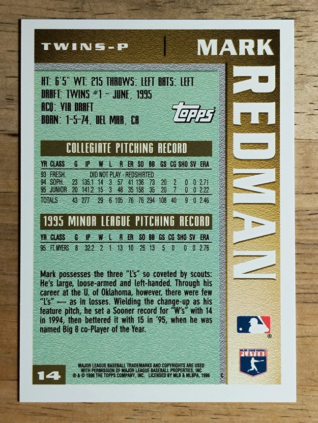 1996 Topps #14 Mark Redman