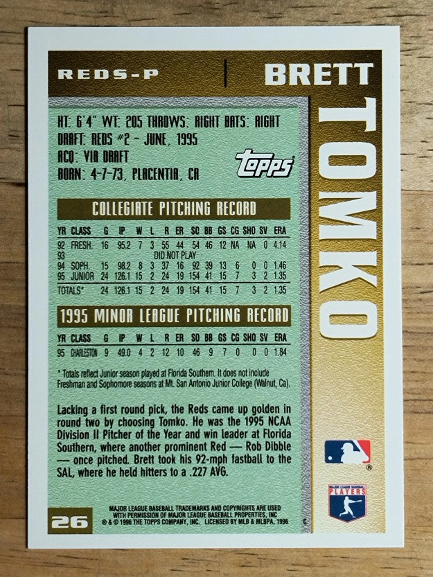 1996 Topps #26 Brett Tomko RC