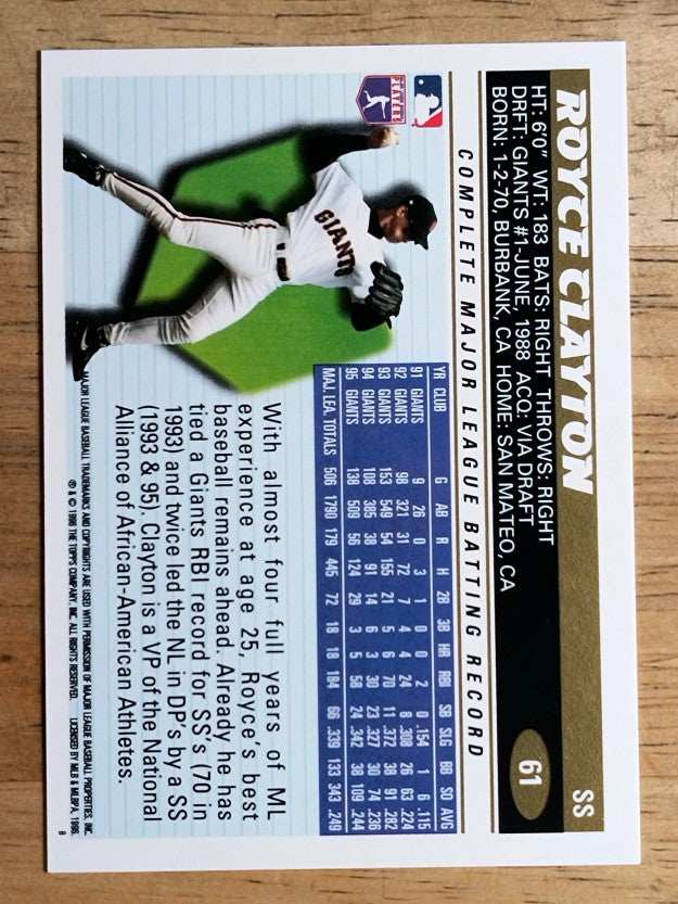 1996 Topps #61 Royce Clayton