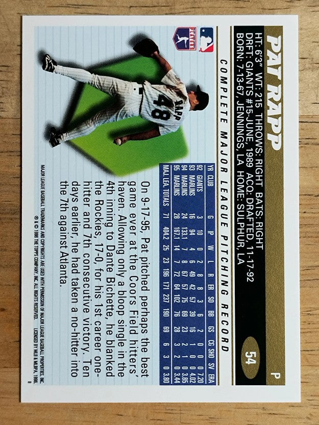 1996 Topps #54 Pat Rapp