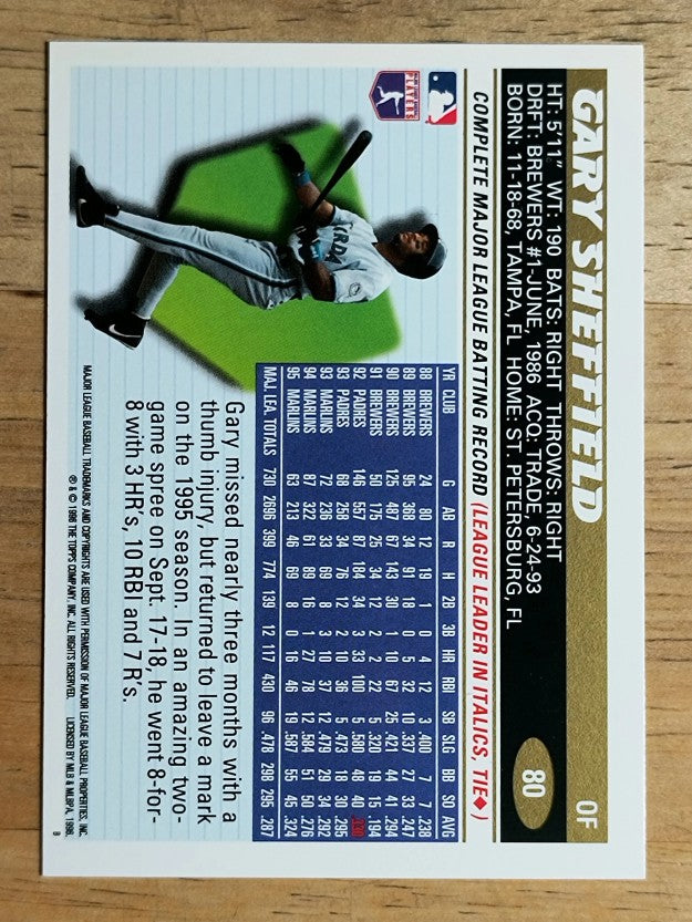 1996 Topps #80 Gary Sheffield