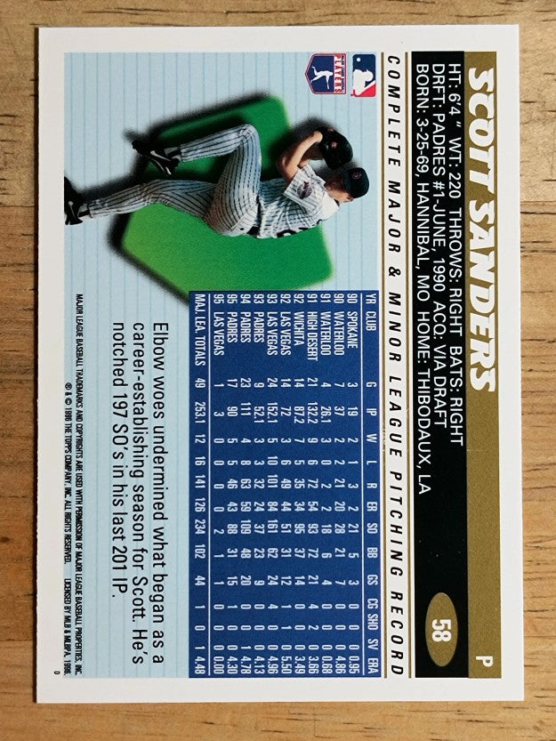 1996 Topps #58 Scott Sanders