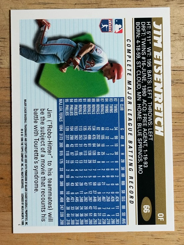 1996 Topps #66 Jim Eisenreich