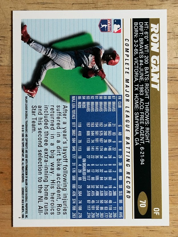 1996 Topps #70 Ron Gant