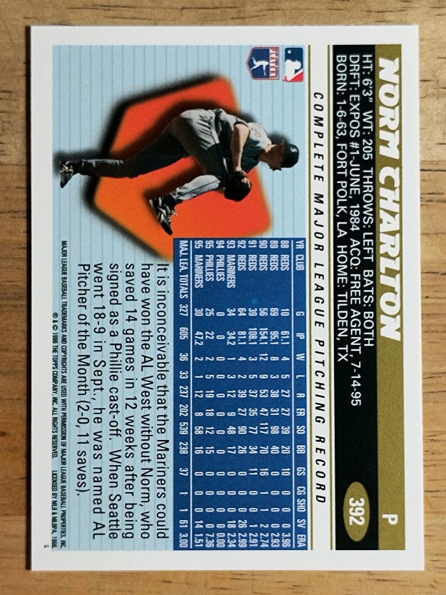 1996 Topps #392 Norm Charlton