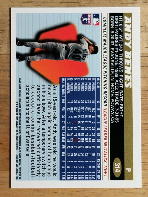 1996 Topps #314 Andy Benes