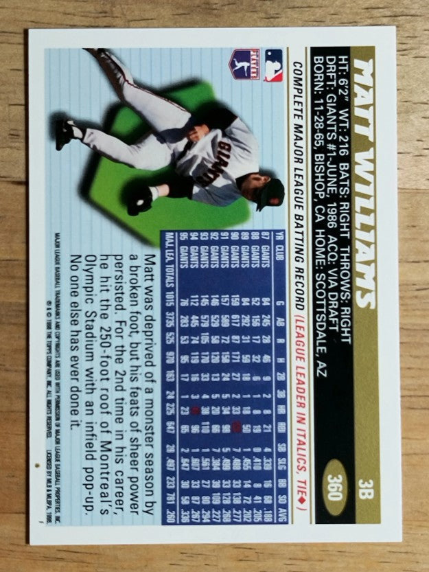 1996 Topps #360 Matt Williams