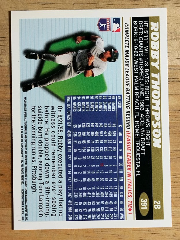 1996 Topps #391 Robby Thompson