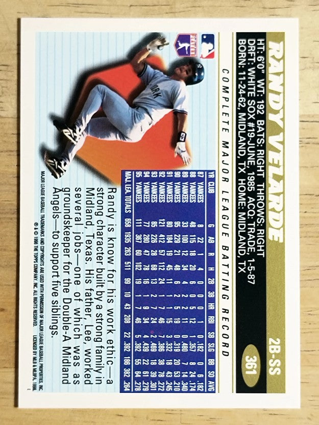 1996 Topps #361 Randy Velarde