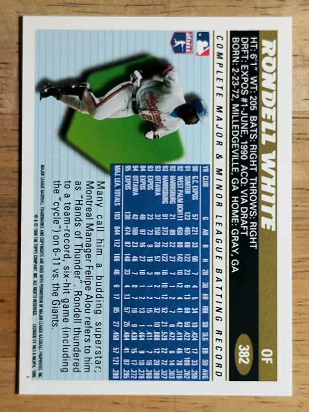 1996 Topps #382 Rondell White