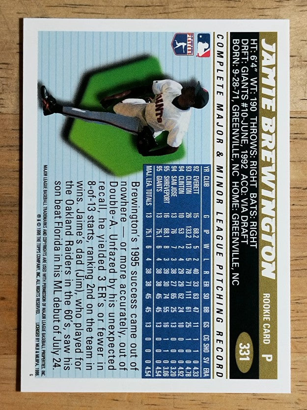 1996 Topps #331 Jamie Brewington RC