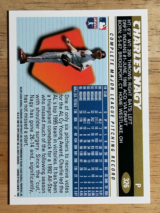 1996 Topps #326 Charles Nagy