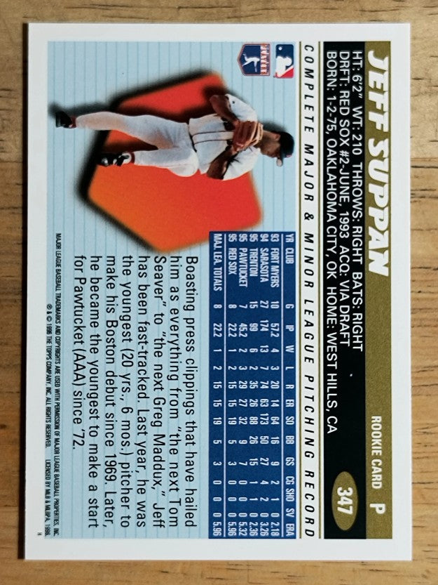 1996 Topps #347 Jeff Suppan