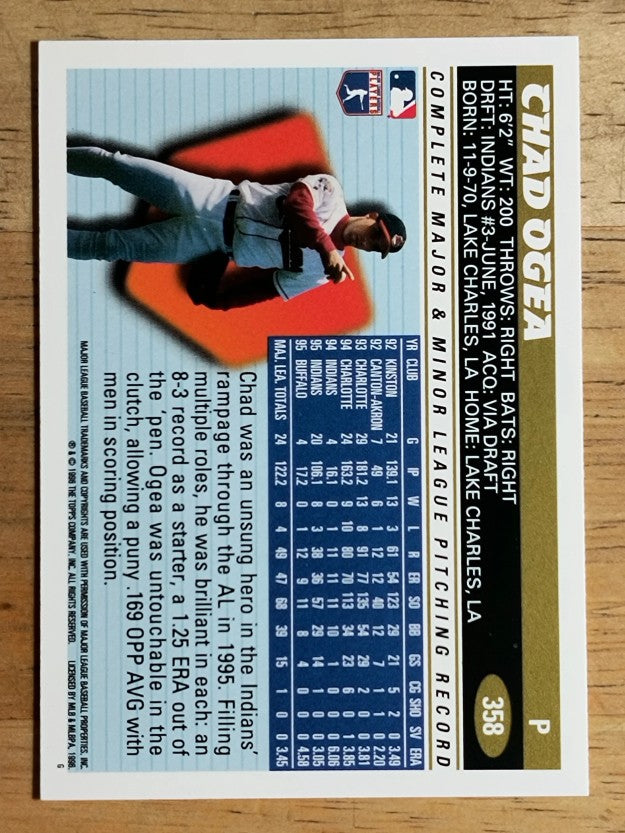 1996 Topps #358 Chad Ogea