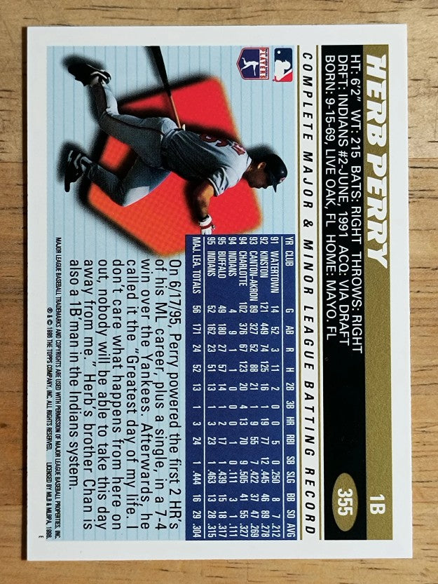 1996 Topps #355 Herb Perry