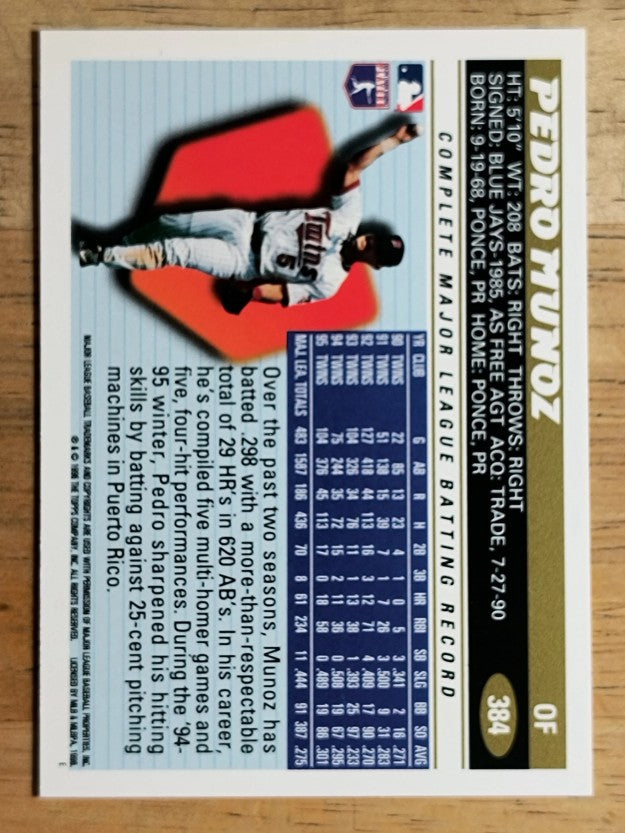 1996 Topps #384 Pedro Munoz