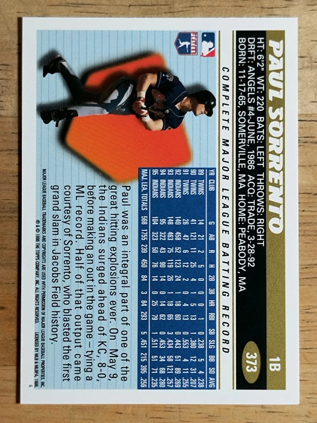 1996 Topps #373 Paul Sorrento