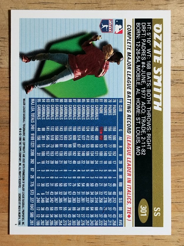 1996 Topps #301 Ozzie Smith
