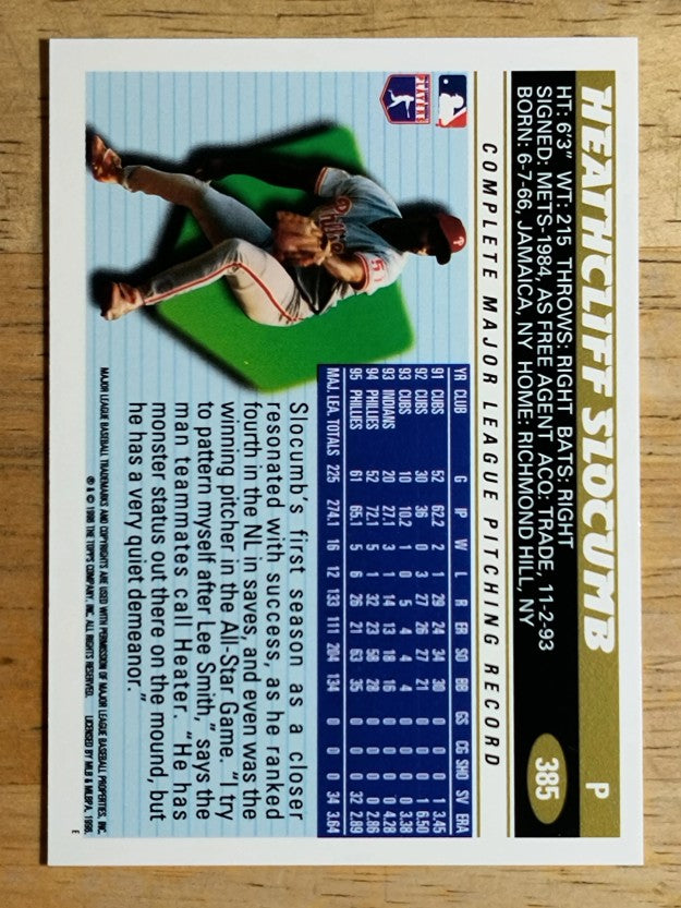 1996 Topps #385 Heathcliff Slocumb