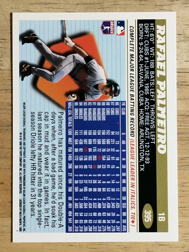 1996 Topps #395 Rafael Palmeiro