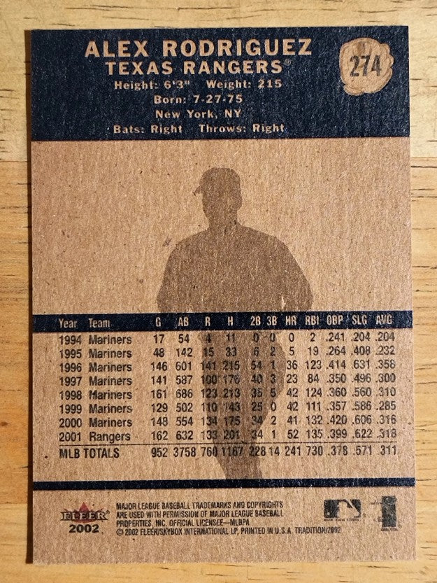 2002 Fleer Tradition #274 Alex Rodriguez