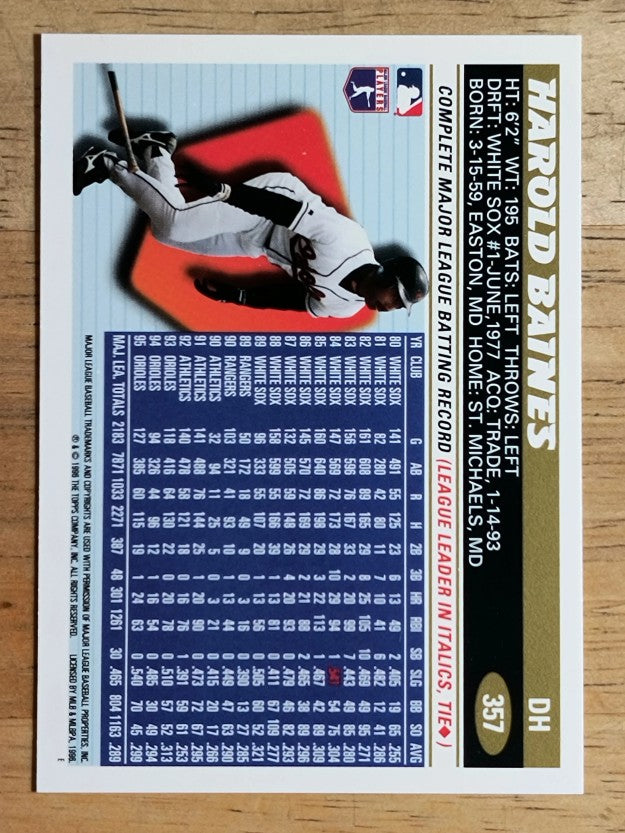 1996 Topps #357 Harold Baines