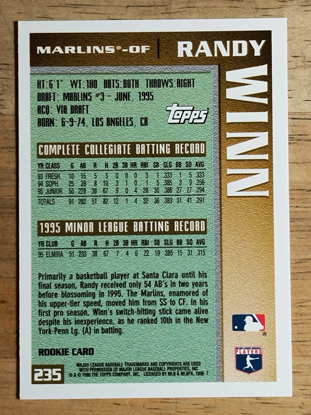 1996 Topps #235 Randy Winn RC