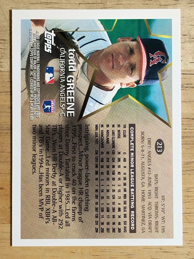 1996 Topps #213 Todd Greene